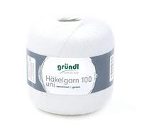 Gründl Hilo Crochet Häkelgarn 100, Blanco, 566 m