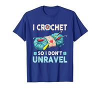 Hilo de Ganchillo I Crochet So I Don't Unravel Camiseta, Hombre, Azul Real, M