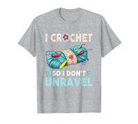 Hilo de Ganchillo I Crochet So I Don't Unravel Camiseta, Hombre, Gris Jaspeado, 5XL