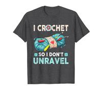 Hilo de Ganchillo I Crochet So I Don't Unravel Camiseta, Hombre, Jaspeado Oscuro, 6XL
