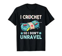Hilo de Ganchillo I Crochet So I Don't Unravel Camiseta, Hombre, Negro, M