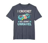 Hilo de Ganchillo I Crochet So I Don't Unravel Camiseta, Hombre Tallas Grandes, Azul Jaspeado, 2X Alto