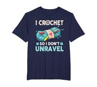 Hilo de Ganchillo I Crochet So I Don't Unravel Camiseta, Hombre Tallas Grandes, Azul Marino, 2X Alto
