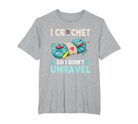 Hilo de Ganchillo I Crochet So I Don't Unravel Camiseta, Hombre Tallas Grandes, Gris Jaspeado, 6X Alto