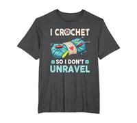 Hilo de Ganchillo I Crochet So I Don't Unravel Camiseta, Hombre Tallas Grandes, Jaspeado Oscuro, 2X Alto