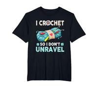 Hilo de Ganchillo I Crochet So I Don't Unravel Camiseta, Hombre Tallas Grandes, Negro, 2X Alto