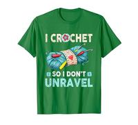 Hilo de Ganchillo I Crochet So I Don't Unravel Camiseta, Hombre, Verde Kelly, 3XL