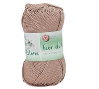 Hilo de ganchillo mercerizado para amigurumi, granny square, cuadros de bebé y pasatiempos creativos, ovillo de 50 g por 125 metros (Teddy 101)