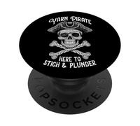 Hilo de Ganchillo para Halloween, diseño de Calavera Pirata PopSockets PopGrip Adhesivo