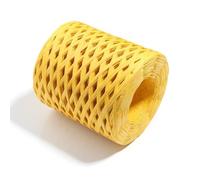 Hilo de ganchillo para tejer 200 m/rollo de 4 mm, hilo de paja de rafia natural para tejer hilos de papel de ganchillo DIY embalaje de regalo bolsa de playa accesorio de decoración (amarillo)