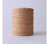 Hilo de ganchillo para tejer 280-300 m/rollo de hilo de paja de rafia natural para tejer hilos de papel de ganchillo DIY hecho a mano sombrero de sol de verano bolsa de playa material (caqui)