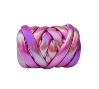 Hilo de imitación de cuero Hilo grueso y voluminoso de imitación cuero metálico 500 g, 15 unidades, for tejer a mano, cestas, mantas, alfombras, hilo gigante, bricolaje(Color 12)