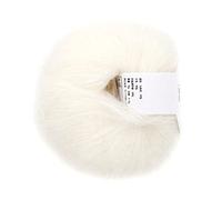 Hilo de Lana Largo de Angora, Anti-pilling, Cómodo Y Suave Hilo de Angora Mohair para Ganchillo DIY para Suéter para Tejer(01 blanco)