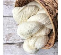 Hilo de lana merino 100 % sin teñir, lana blanca cruda para teñir, Superwash 4 capas, Merinoland (100 g)