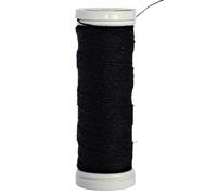 Hilo de lino de 70 m fino natural sin encerar, carrete de 2 capas, 100% lino natural (negro)