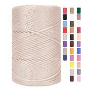 Hilo de macramé de 3 mm x 225 m, cuerda para ganchillo, bolsas de algodón, poliéster, hilo de panadería, cuerda de algodón, hilo de algodón, hilo de algodón, cestas, hilo de algodón trenzado (10,1