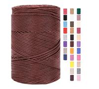 Hilo de macramé de 3 mm x 225 m, cuerda para ganchillo, bolsas de algodón, poliéster, hilo de panadería, cuerda de algodón, hilo de algodón trenzado, cestas de hilo textil (20,1 unidades)
