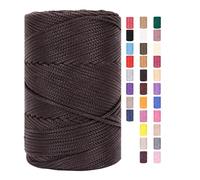 Hilo de macramé de 3 mm x 225 m, cuerda para ganchillo, bolsas de algodón, poliéster, hilo de panadería, cuerda de algodón, hilo de algodón trenzado, cestas de hilo textil (22,1 unidades)