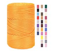 Hilo de macramé de 3 mm x 225 m, cuerda para ganchillo, bolsas de algodón, poliéster, hilo de panadería, cuerda de algodón, hilo de algodón trenzado, cestas de hilo textil (17,1 unidades)