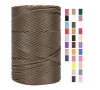 Hilo de macramé de 3 mm x 225 m, cuerda para ganchillo, bolsas de algodón y poliéster, cestas de hilo textil (26,1 unidades)