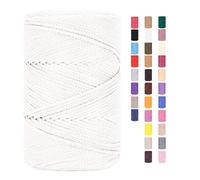Hilo de macramé de 3 mm x 225 m, cuerda para ganchillo, para bolsas, cordón de algodón, poliéster, hilo de panadería, cordel de algodón, cordón de macramé, hilo de algodón, hilo de algodón trenzado