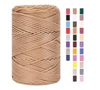 Hilo de macramé de 3 mm x 225 m, cuerda para tejer a ganchillo, bolsas, cordón de algodón, poliéster, hilo de panadería, cordel de algodón, cordón de macramé, hilo de algodón, hilo de algodón trenzado