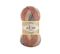Hilo de microfibra 100% Alize Diva Batik Efecto de seda Hilo de ganchillo Tejer a mano Hilo turco Arte Lote de 4skn 400g 1532yd Color Gradiente (7399)