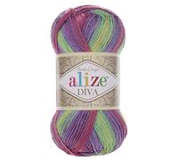 Hilo de microfibra Alize Diva Batik 100% hilo de seda de ganchillo hecho a mano hilado turco arte lote de 4 skn 400g 1532yd gradiente de color (3241)