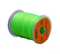 Hilo de nailon para atar moscas, tipo fluorescente 200D para construir cuerpos de mosca, diseñado para su uso con ganchos de pesca con mosca y soportes de carrete (verde)