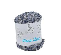 Hilo de ovillo de viscosa y lurex de 50 g de colores variados, hilo para ganchillo brillante (Avio y Oro)