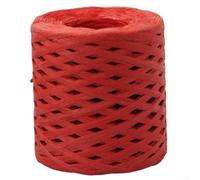 Hilo de papel de rafia de 200 m, cuerda de hilo tejida a mano para envolver joyas, hacer ramos de álbumes de recortes, rafia colorida (rojo)