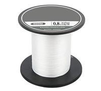 Hilo de Pesca Trenzado PE 8 Hebras 500m Blanco - Ultra Resistente y Duradero para Pesca en Mar y Embalses - Alta Tensión y Resistencia a Mordeduras (0,8)