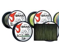 Hilo de pescar Daiwa. Hilo J-Braid 8, trenzado, 300 m, color verde oscuro, Verde oscuro, Dm: 0,10mm