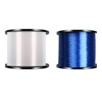 Hilo de Pescar Línea De Pesca De Nailon Monofilamento De 1000M, 2 Uds., Línea Principal De Nailon Súper Resistente, Accesorios De Pesca De Agua Salada Invisible(White Blue,0.148mm-0.8)