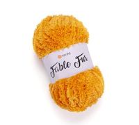 Hilo de piel de fábula Yarnart (100 gr), hilo de piel suave grueso y esponjoso, hilo de piel sintética mullida, hilo de pestañas para ropa de punto de ganchillo, hilo súper voluminoso (985)