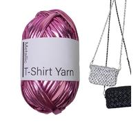 Hilo de poliéster para camiseta, hilo brillante de 40 m, cordón de ganchillo brillante, material de tira elástica para tejer, hilo de fibra suave para manualidades, decoración del hogar, joyería de