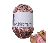 Hilo de poliéster para camiseta, hilo brillante de 40 m, cordón de ganchillo brillante, material de tira elástica para tejer, hilo de fibra suave para manualidades, decoración del hogar, joyería de
