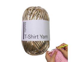 Hilo de poliéster para camiseta, hilo brillante de 40 m, cordón de ganchillo brillante, material de tira elástica para tejer, hilo de fibra suave para manualidades, decoración del hogar, joyería de