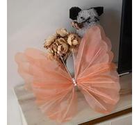 Hilo de seda de imitación de mariposa para bodas y festivales, diseñado para colgar de árboles, techos o paredes (naranja)