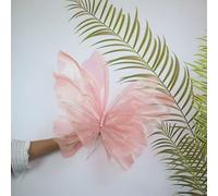 Hilo de seda de imitación de mariposa para bodas y festivales, diseñado para colgar de árboles, techos o paredes (rosa)