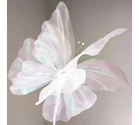 Hilo de seda de imitación de mariposa para bodas y festivales, diseñado para colgar de árboles, techos o paredes (blanco)