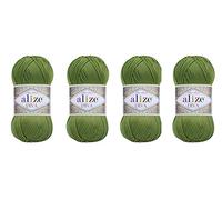 Hilo de tejer a mano 100% microfibra acrílico hilo Alize Diva efecto seda ganchillo arte encaje artesanía lote de 4 madejas 400 g 1532 yardas (210)