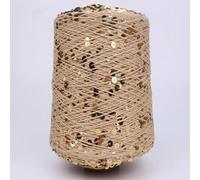 Hilo De Tejer Acrílico 6Mm+3Mm Hilo Brillante De 50G /140M Hilo De Ganchillo Con Lentejuelas Blanco Plateado Brillante Hilo De Tejer 1Pc A-