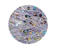 Hilo de tejer con lentejuelas brillantes, Hilo de algodón con lentejuelas, 50 g, 140 m, 3 mm, 6 mm, multicolor, for tejer a mano.(AW020)