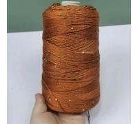 Hilo de tejer con lentejuelas brillantes, Hilo de mezcla de algodón, acrílico y seda, 500 g, multicolor, for tejer a mano(Caramel Color)