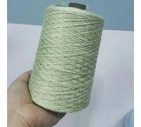 Hilo de tejer con lentejuelas brillantes, Hilo de mezcla de algodón, acrílico y seda, 500 g, multicolor, for tejer a mano(Bean Green)