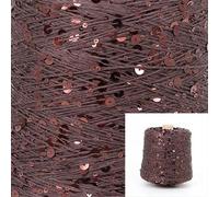 Hilo de tejer con lentejuelas brillantes, Madejas de hilo brillante de algodón de 50 g con lentejuelas de 6 mm + 3 mm for tejer DIY multicolor(AJ026)