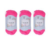 Hilo de tejer luminoso rojo que brilla en la oscuridad, hilo acrílico suave e indecolorable para ropa, bufanda, bricolaje, 3 rollos