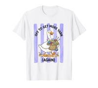 Hilo de Tejer Rayas de Ganso tontas Camiseta gráfica económica, Hombre, Blanco, S