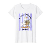 Hilo de Tejer Rayas de Ganso tontas Camiseta gráfica económica, Mujer, Blanco, S